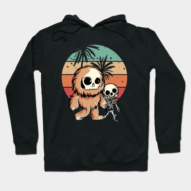 Cute Kawaii Anime Skeleton Sasquatch Bigfoot Hoodie by Outrageous Flavors